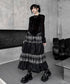 Black Mesh Layered Skirt